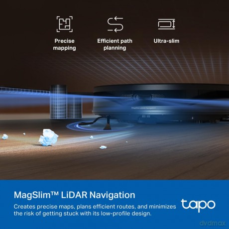 TP-Link - Tapo RV20 Max Plus 5300Pa Suction MagSlim LiDAR Navigation Robot Vacuum and Mop with Auto-Empty Dock