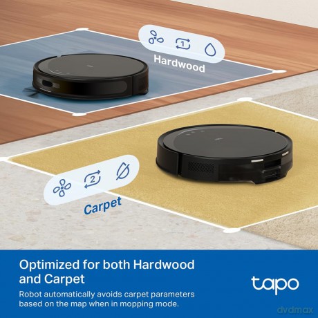 TP-Link - Tapo RV20 Max Plus 5300Pa Suction MagSlim LiDAR Navigation Robot Vacuum and Mop with Auto-Empty Dock