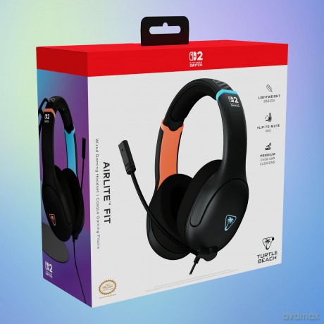 Turtle Beach Airlite Fit Headset Charcoal Black for Nintendo Switchâ˘ 2