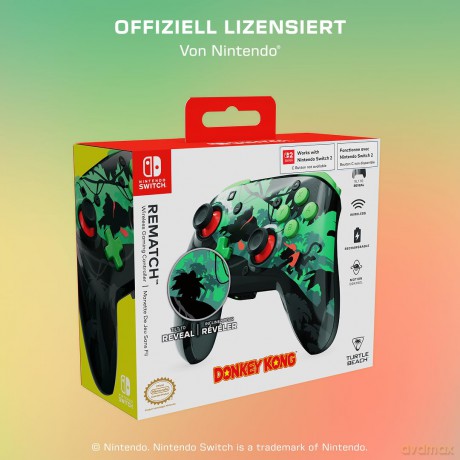 Turtle Beach Rematch bezprzewodowy kontroler [dla Switcha, Switch 2] (Kolor: Donkey Kong Reveal)