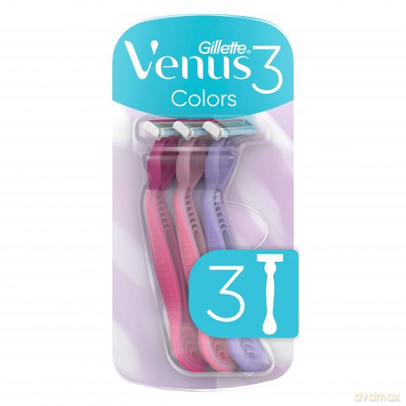 Venus - 3 Colours Disposable Scrapers - Pink/Purple/White - 4 pcs