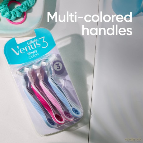 Venus - 3 Colours Disposable Scrapers - Pink/Purple/White - 4 pcs