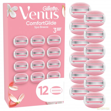 Venus - ComfortGlide Spa Breeze Razor Blades - Pink/White - 12 pcs