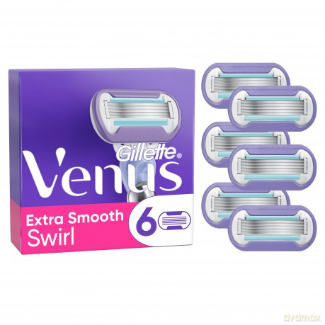 Venus - Deluxe Smooth Swirl Razor Blades - Purple/White - 6 pcs.
