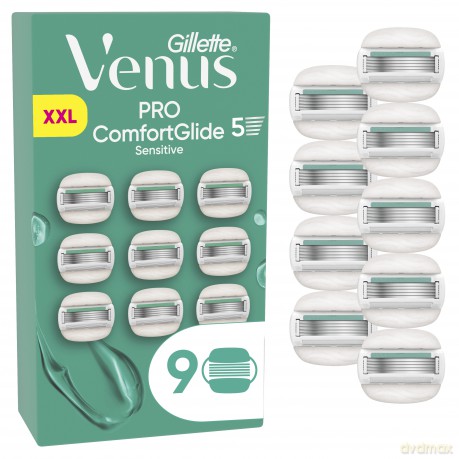Venus - Pro ComfortGlide Sensitive Razor Blades - Green/White - 9 pcs