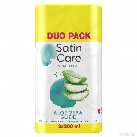 Venus - Satin Care Shaving Gel Aloe Vera - White/Yellow - 2x200 ml