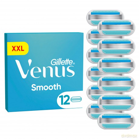 Venus - Smooth Razor Blades for Women - Blue/White - 12 pcs