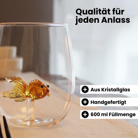 Winkee - Drinking Glasses - Handmade Glasses Goldfish