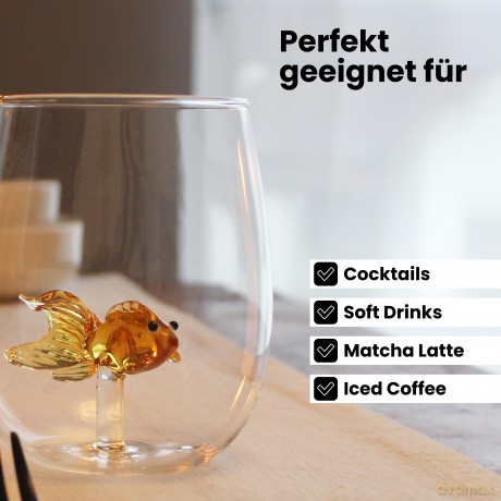 Winkee - Drinking Glasses - Handmade Glasses Goldfish