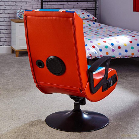 X-ROCKER: Super Mario 2.1 Audio Pedestal Chair - Red/Blue