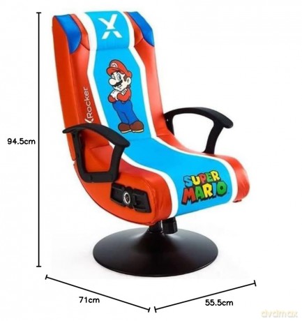 X-ROCKER: Super Mario 2.1 Audio Pedestal Chair - Red/Blue