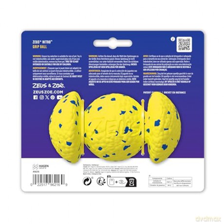 Zeus Nitro - Weighted Rugby Ball - Yellow and Blue - 12.4cm