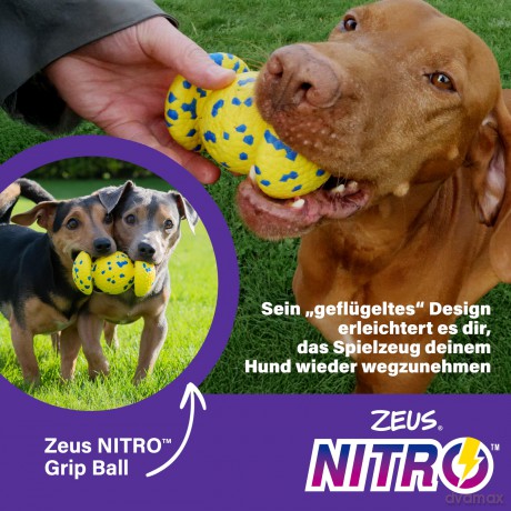 Zeus Nitro - Weighted Rugby Ball - Yellow and Blue - 12.4cm