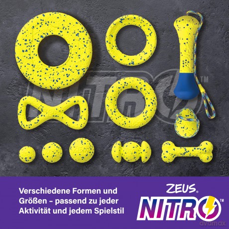 Zeus Nitro - Weighted Rugby Ball - Yellow and Blue - 12.4cm