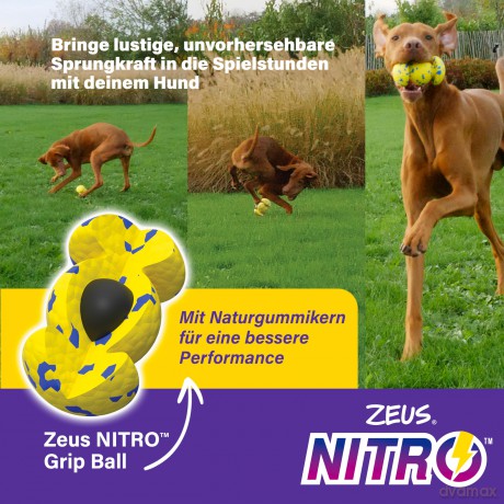 Zeus Nitro - Weighted Rugby Ball - Yellow and Blue - 12.4cm