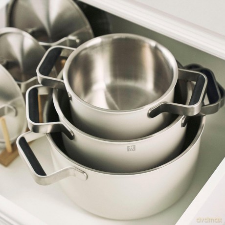 Zwilling - Pure Pots and pans set - Elfenben-Hvid - 3-pcs, 18/10 stainless steel