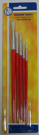 Pędzle Z Włosia Naturalnego Nr: 2, 6, 8, 10 [SZKOŁA]