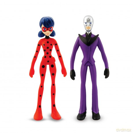 Miraculous Bend-Ems Figures 2-Pack Ladybug + Hawk Moth 19x20cm