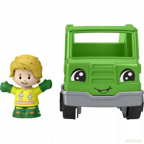 Little People - Small Vehicle - Green Rubbish Truck