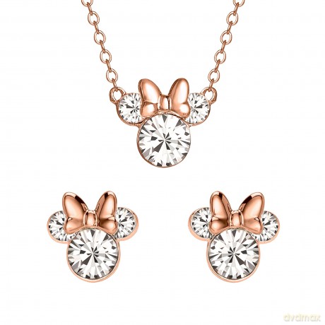 Peers Handy - Brass Pg Plt 16"+2" Minnie Mouse Necklace W/Clear Crystal /Jewellery