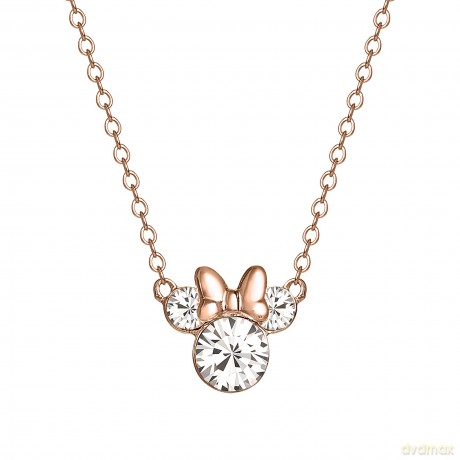 Peers Handy - Brass Pg Plt 16"+2" Minnie Mouse Necklace W/Clear Crystal /Jewellery