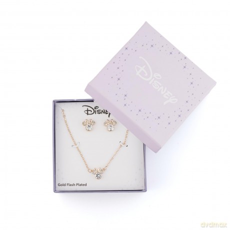 Peers Handy - Brass Pg Plt 16"+2" Minnie Mouse Necklace W/Clear Crystal /Jewellery