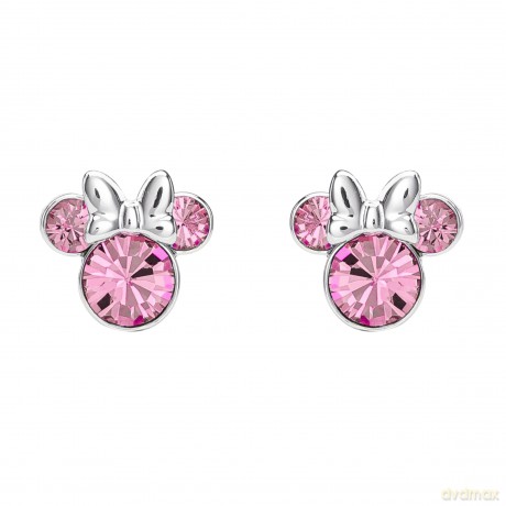 Peers Hardy - Brass Slv Plt Pink Crystal Minnie Stud Earring /Jewellery