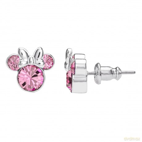 Peers Hardy - Brass Slv Plt Pink Crystal Minnie Stud Earring /Jewellery