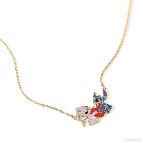 Peers Hardy - Brass Yg Plt 18" Stitch And Angel Enamel Heart Necklace /Jewellery