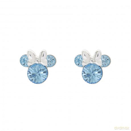 Peers Hardy - Sterling Silver 925 Minnie Mouse March Birthstone Crystal Stud Earrings /Jewellery