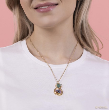 Peers Hardy - Stitch Floating Crystals In Pineapple Pendant Necklace /Jewellery