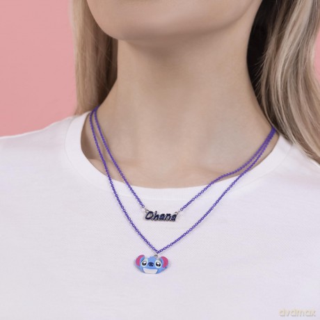 Peers Hardy - Stitch Ohana Layered Necklace-16 ,18 +3 Ext./Imitation Rhodium Plt /Jewellery