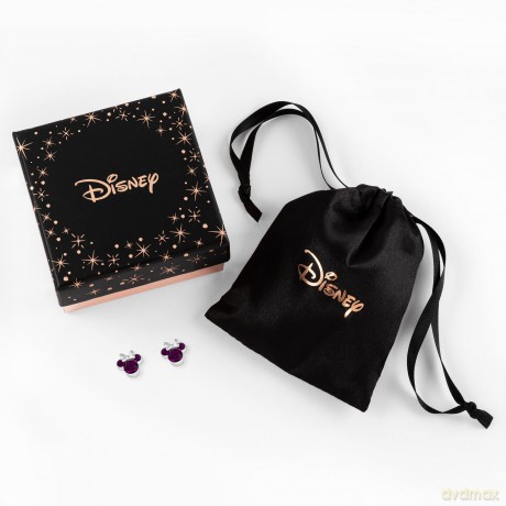PH - Disney Minnie Silver Plated Brass February Birthstone Stud Earrings /Jewellery
