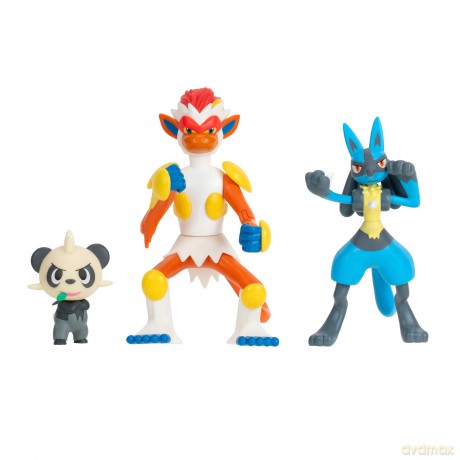 Pokemon - PKW - 3 Fighting-Type Figure Pack Asst - 4.5" Infernape, 3" Lucario, 2" Pancham