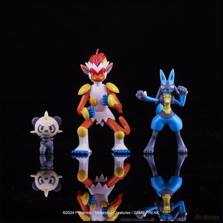 Pokemon - PKW - 3 Fighting-Type Figure Pack Asst - 4.5" Infernape, 3" Lucario, 2" Pancham