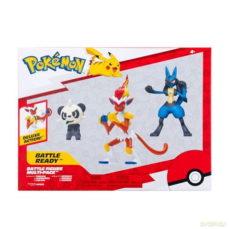 Pokemon - PKW - 3 Fighting-Type Figure Pack Asst - 4.5" Infernape, 3" Lucario, 2" Pancham