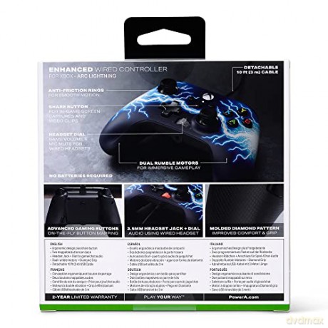 PowerA Enhanced Wired Xbox One Controller - Arc Lightning [GRA XBOX SERIES X]