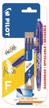 Pióro kulkowe Frixion Pilot 0,5 niebieskie+ 3x wkłady blister