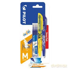 Pióro kulkowe Frixion Pilot niebieskie + wkład niebieski x3 + zakreślacz żółty x1 blister