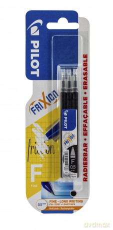 Wkład Frixion Ball Clicker 0,5 czarny Pilot blister 3szt.