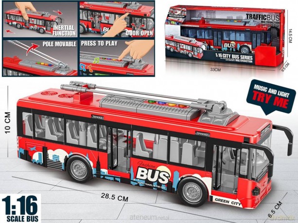 Autobus czerwony światło dźwięki 1:16