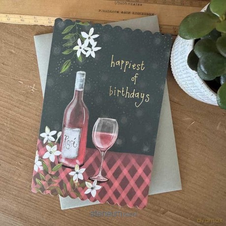 Karnet Urodziny Wino