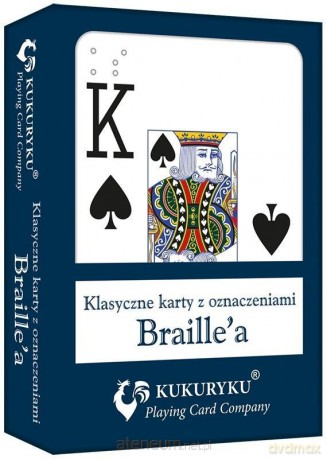Karty do gry niebieskie ze znakami Braille'a [KARTY]