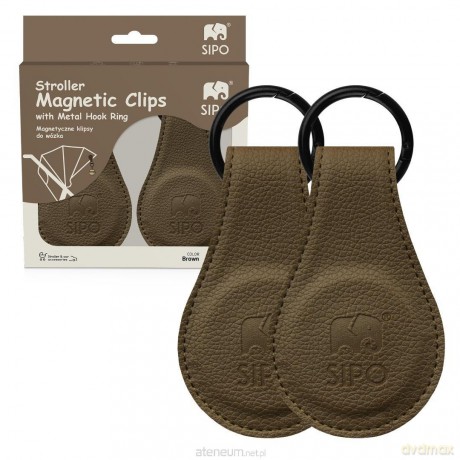 Klipsy magnetyczne do wózka brązowa 2szt