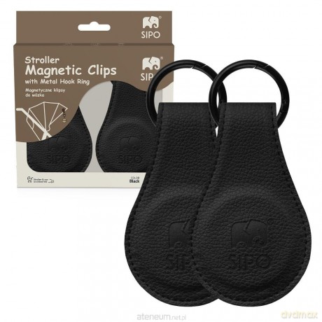 Klipsy magnetyczne do wózka czarne 2szt