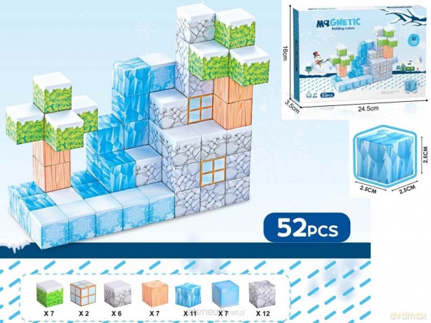 Klocki magnetyczne kostki 3D 52el [KLOCKI]