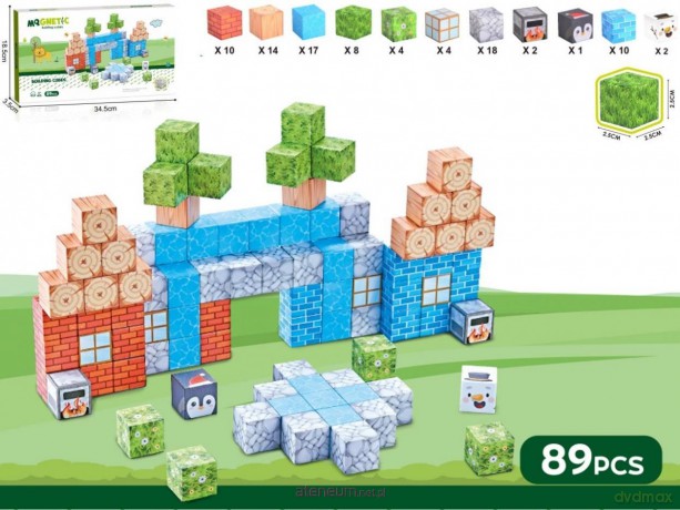 Klocki magnetyczne kostki 3D 89el [KLOCKI]