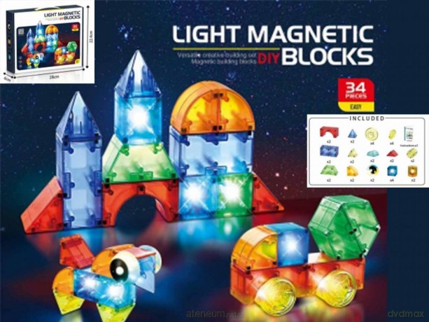Klocki magnetyczne świecące 32el [KLOCKI]