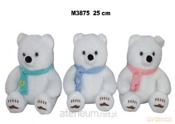 Miś polarny w szaliku 25cm MIX
