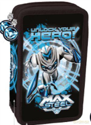 Piórnik Podwójny Z Wyposażeniem Max Steel [SZKOŁA]